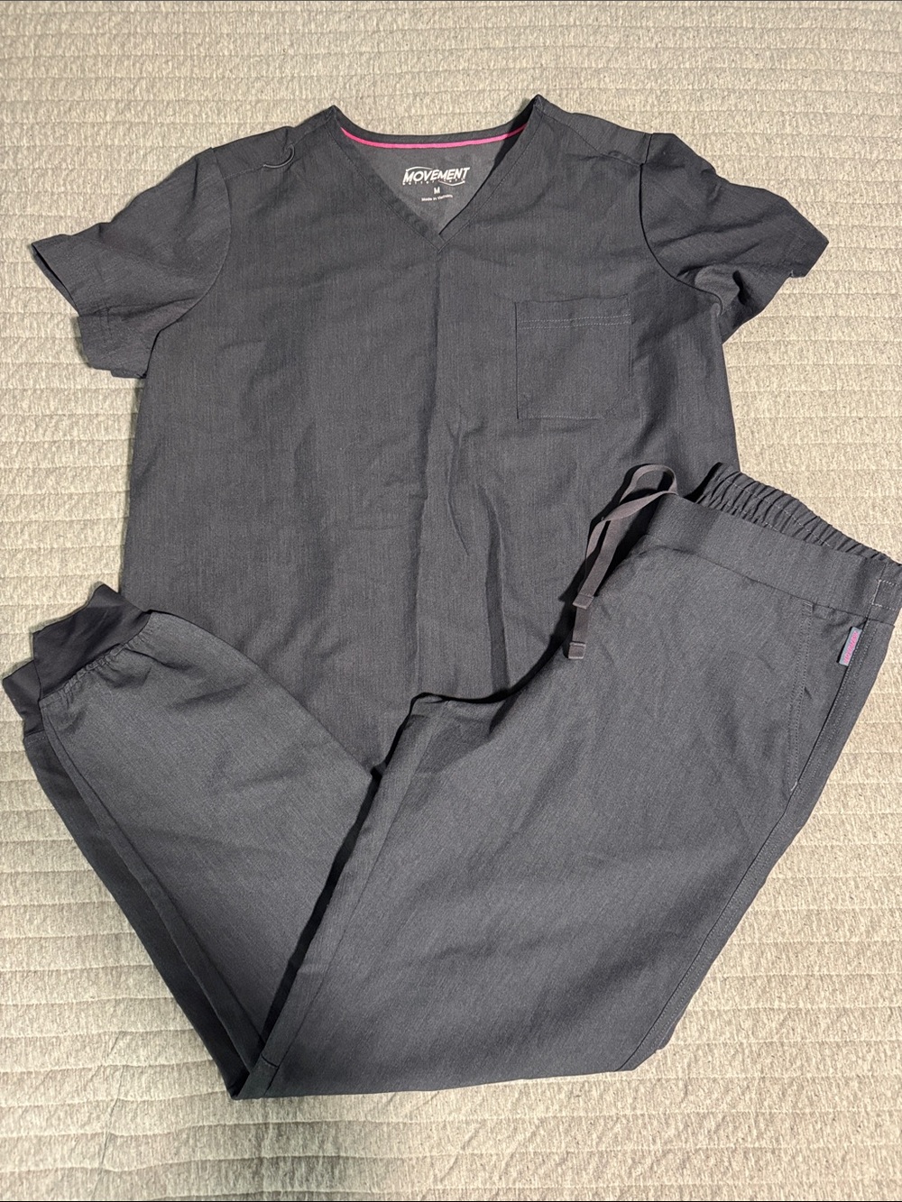Women's Charcoal Gray V-Neck Scrub Top